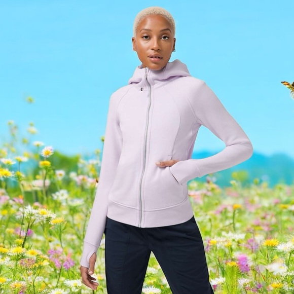 lululemon athletica Tops - Lululemon Scuba Hoodie Light Cotton Fleece in Lavender Dew Sz 8